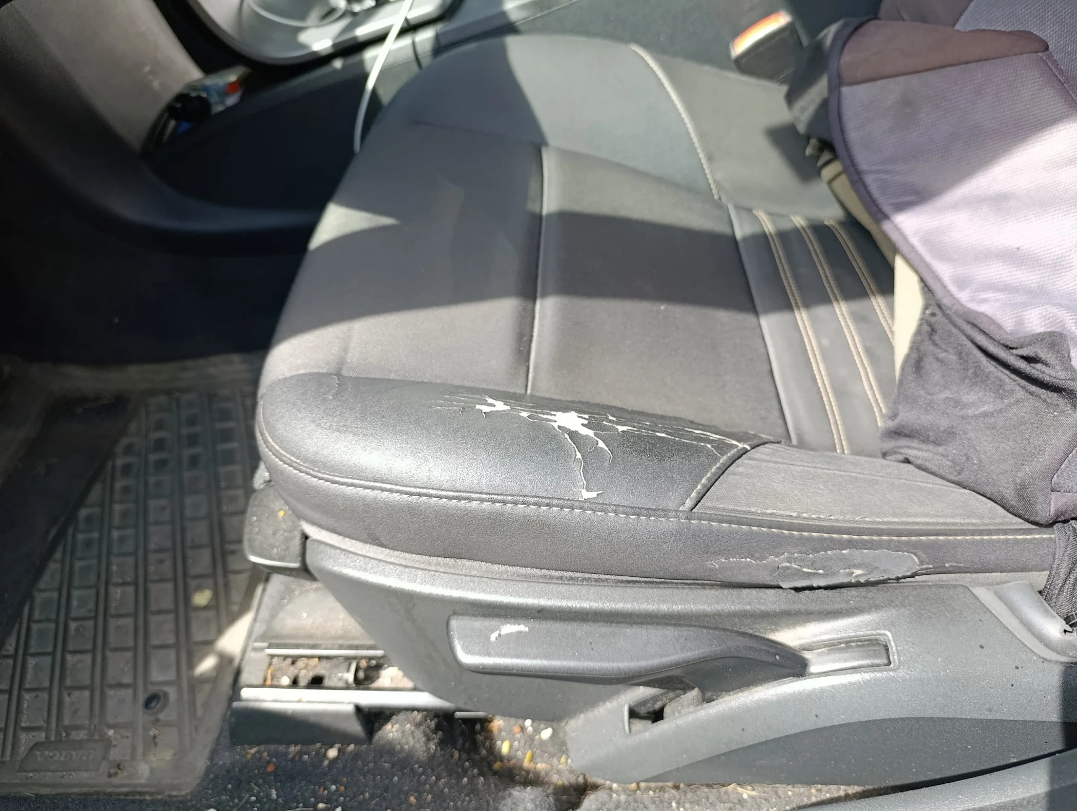 Leather couch before restoration