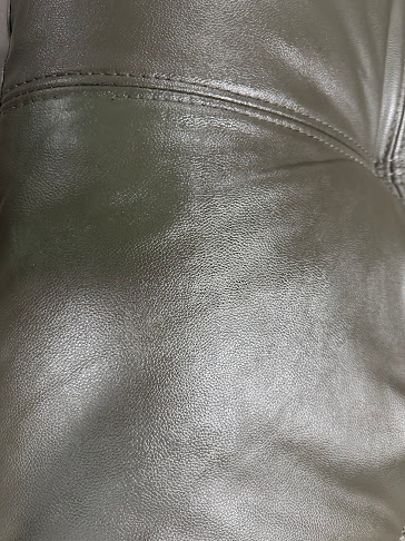 Restored vinyl seat after service